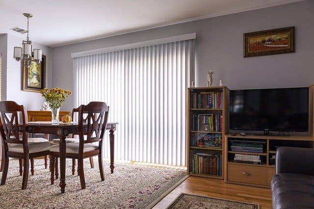 vertical blinds for smart living room ideas