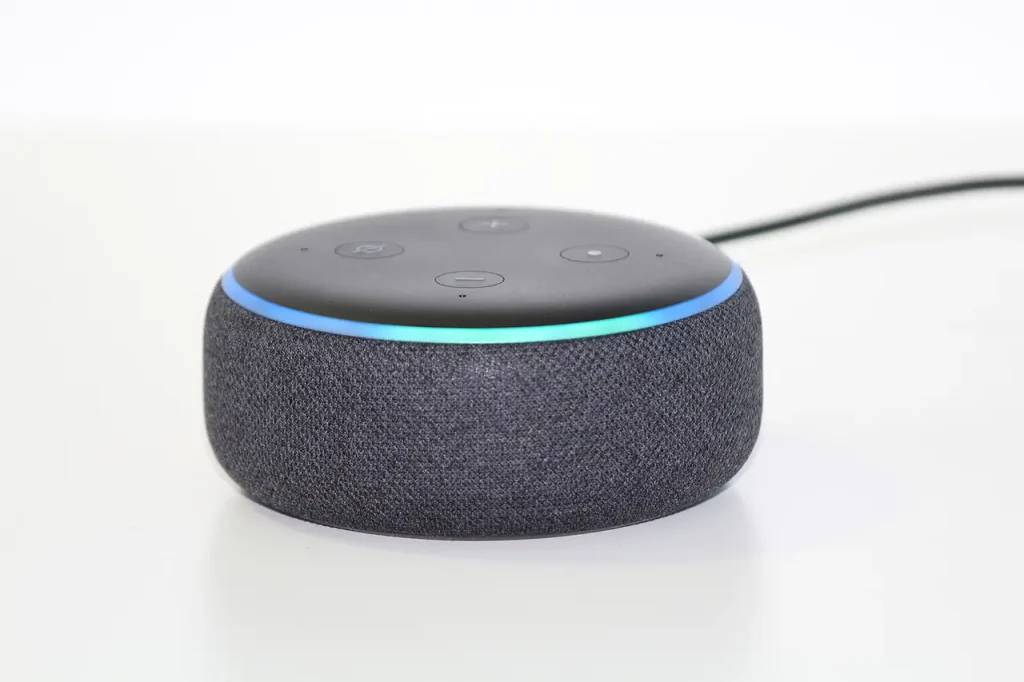 Amazon Echo with Blue Light