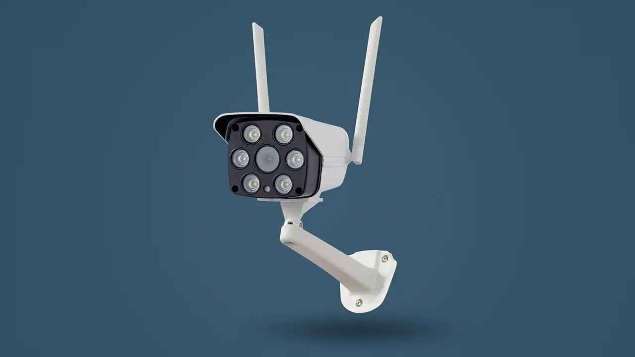 A wireless or WiFi CCTV camera.